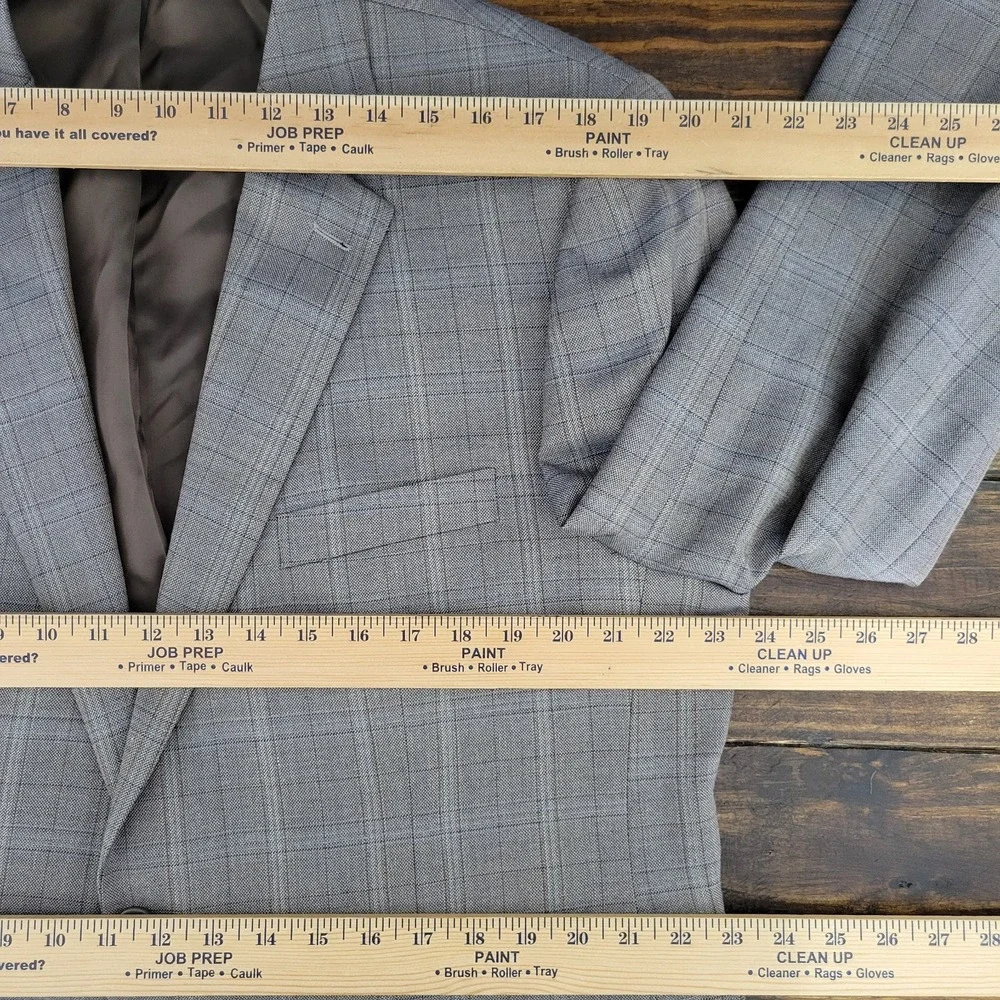 Joseph Feiss Men's Sport Coat Blazer Two Button Brown Plaid‎ Wool Classic 46R